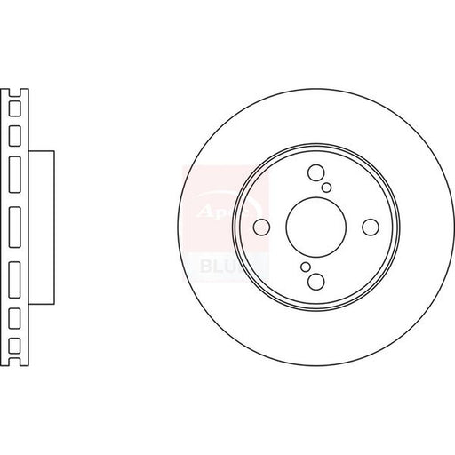 Apec 2 x Vented Brake Discs fits Toyota Corolla 1997-2008 1.4 1.6