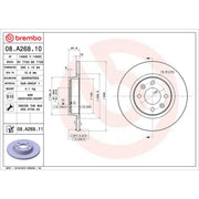 Brembo 2 x Solid Front Brake Discs 08.A268.11-x2