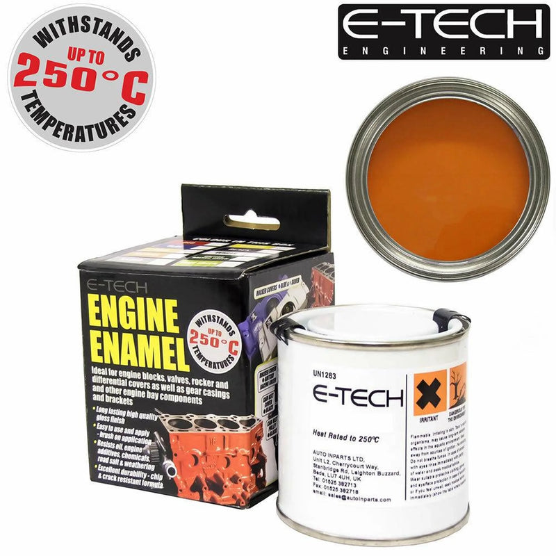 E-Tech Engine Enamel Paint 250ml Heat Resistant Orange
