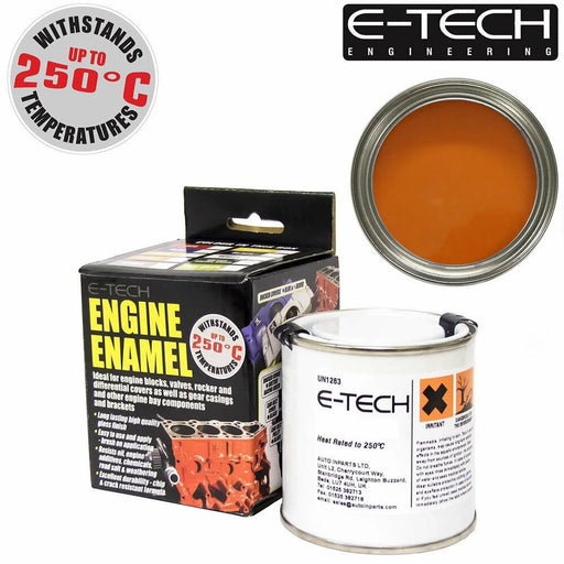 E-Tech Engine Enamel Paint 250ml Heat Resistant Orange