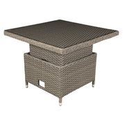 Dellonda Chester Rattan Wicker Adjustable-Height Outdoor Dining Table Dellonda - Dynamic Drive