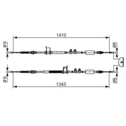 Bosch Handbrake Cable Centre fits Ford Ecosport 2013-2022 1.0 1.5