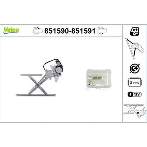 Valeo Electric Window Regulator Lifter Left Front 851590