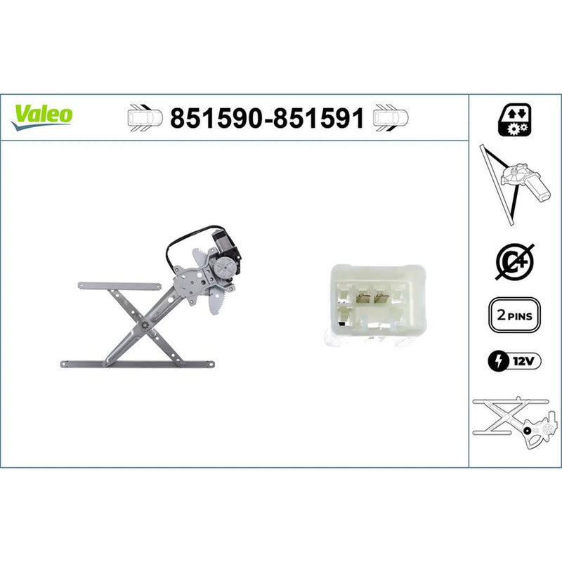 Valeo Electric Window Regulator Lifter Right Front 851591