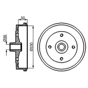 Bosch 2 x Brake Drums fits VW Beetle 1960-1992 1.2 1.3 1.6