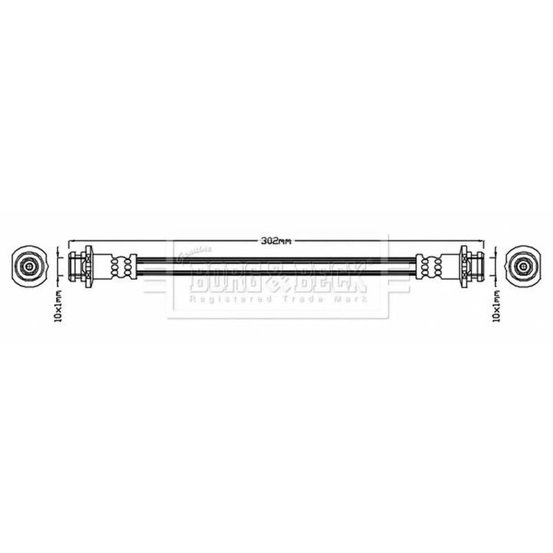 Borg & Beck Brake Hydraulic Hose Line Rear Right BBH8084