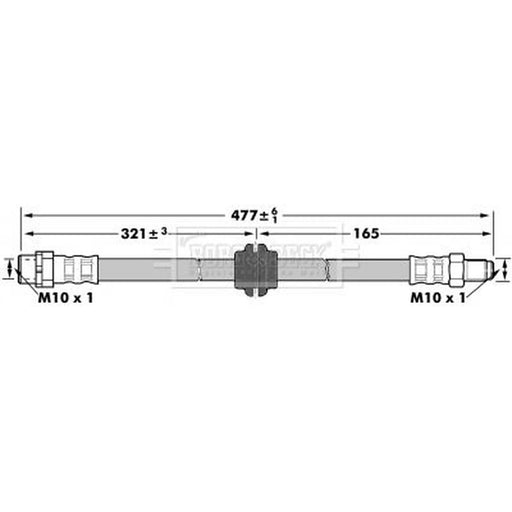Borg & Beck Brake Hydraulic Hose Line Front Right BBH6921