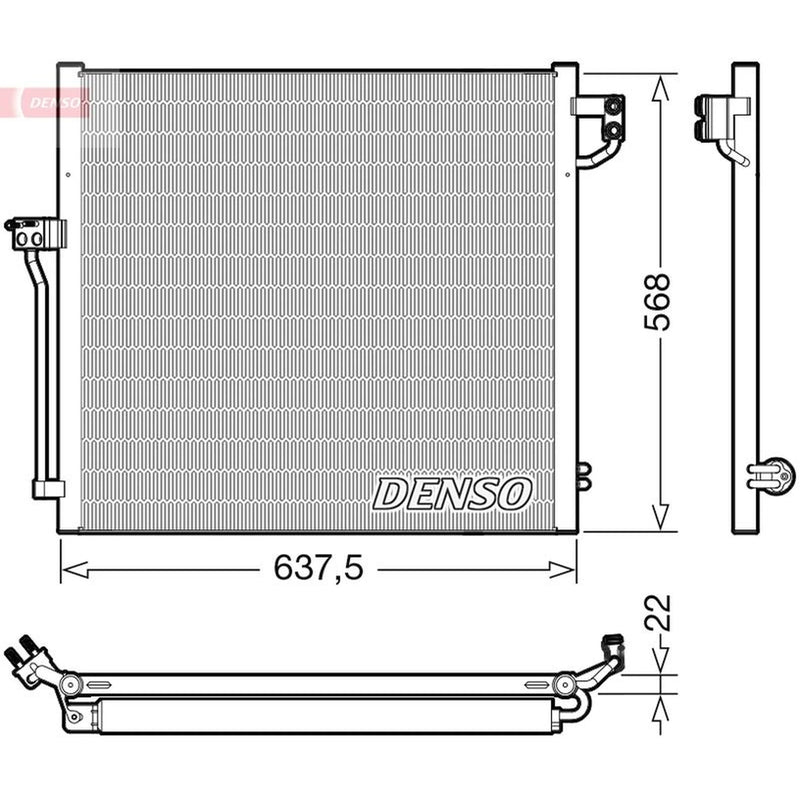 Denso Air Conditioning Condenser fits Mercedes-Benz Gl-Class 2012-2015