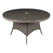 Dellonda Chester Rattan Wicker Round Outdoor Dining Table Tempered Glass Top Dellonda - Dynamic Drive