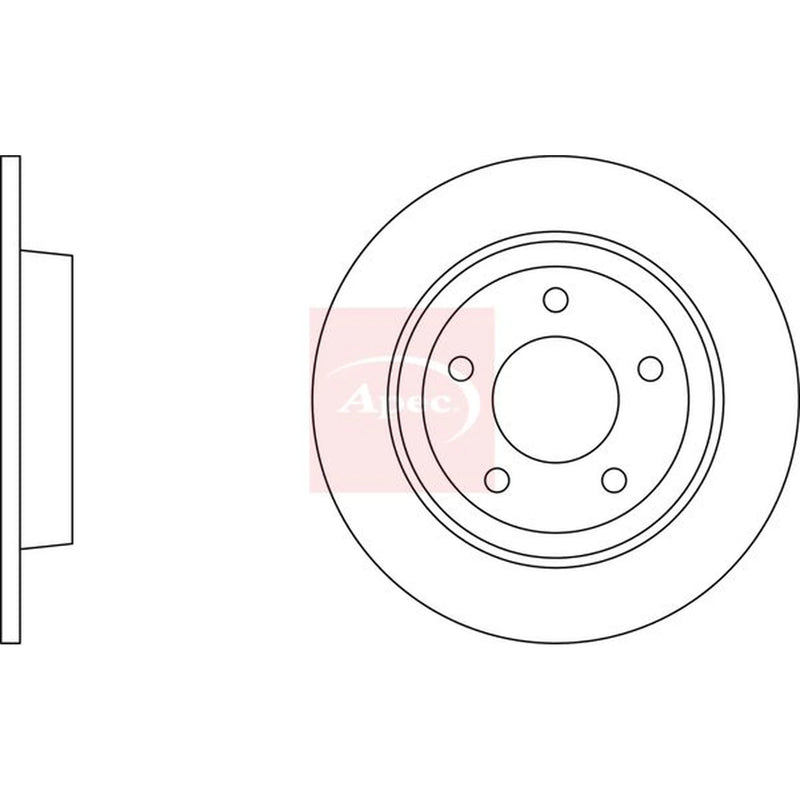 Apec 2 x Solid Rear Brake Discs DSK2226-x2