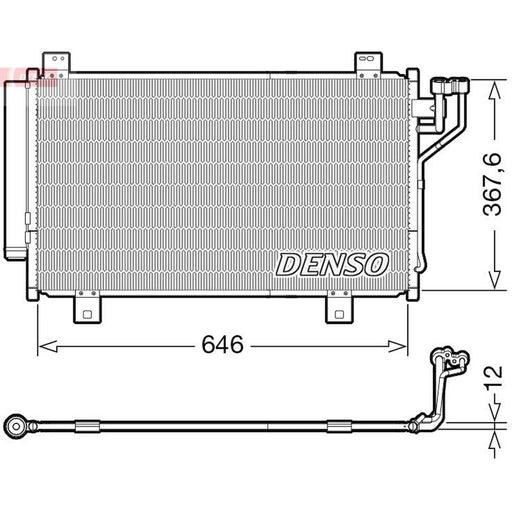 Denso Air Conditioning Condenser fits Mazda 3 2013-2019 1.5 2.2