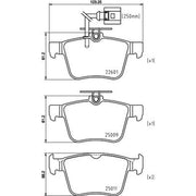 Mintex Rear Brake Pad Set fits Audi A3 2015-2022