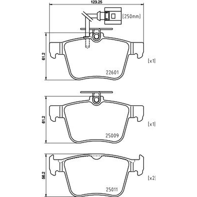 Mintex Rear Brake Pad Set fits Audi A3 2015-2022