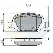 Comline Rear Brake Solid Discs & Pads fits Lancia Lybra Sw 2001-2005 1.9