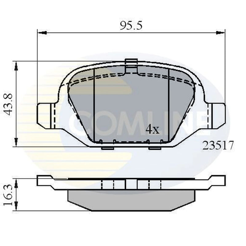 Comline 4 x Rear Brake Pad Set fits Alfa Romeo 147 2001-2010 1.6 1.9 2.0 3.2