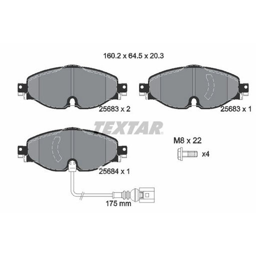Textar Front Brake Pad Set 2568301