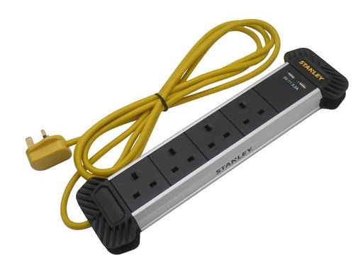 STANLEY Electrical 4-Gang + 2 USB Powerboard with Cable Management 3m STANLEY� Electrical - NN4 Online