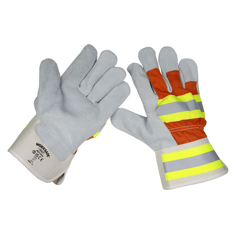 Sealey Reflective Rigger's Gloves Pack of 6 Pairs SSP14HV/6 Sealey - Dynamic Drive