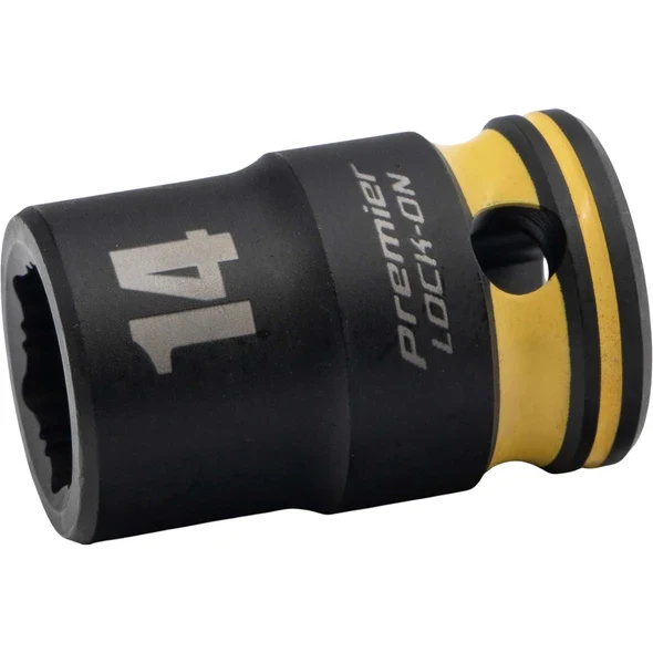 Sealey 1/2"Dr Lock-On Impact Socket 14mm (Yellow Coded Ring)