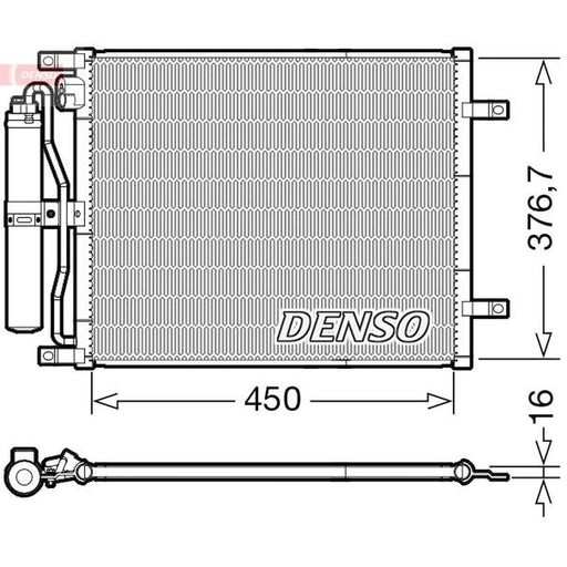 Denso Air Conditioning Condenser fits Nissan Micra III 2003-2010 1.5
