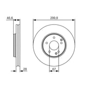 Bosch 2 x Vented Brake Discs