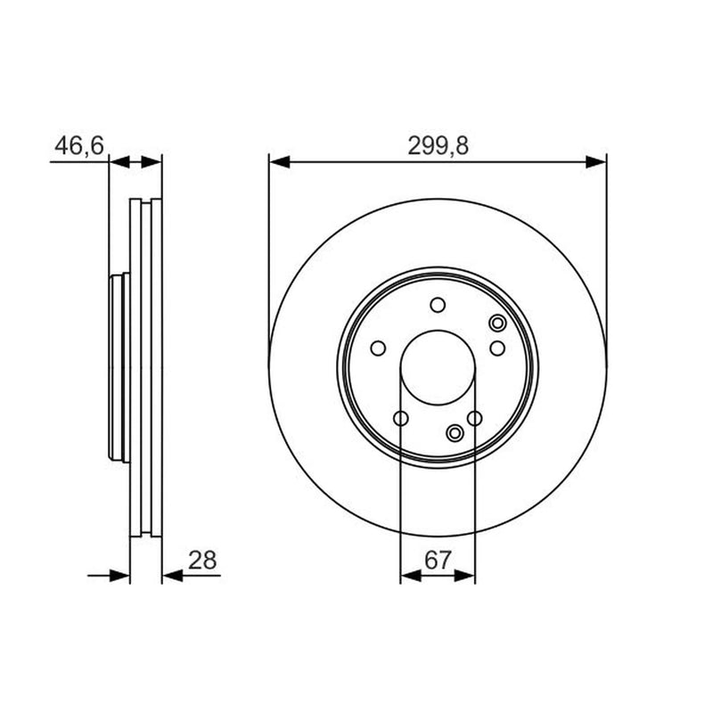 Bosch 2 x Vented Brake Discs