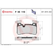 Brembo Rear Brake Pad Set fits Mercedes-Benz C-Class 2008-2014 204.077 204.377