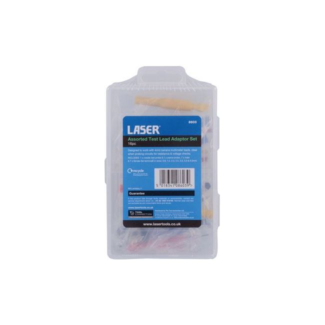 Laser Assorted Test Lead Adaptor Set 16pc 8603 Laser - Dynamic Drive