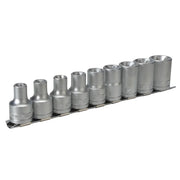 Teng 1/2in Drive M1210 External TORX Socket Clip Rail Set, 9 Piece - M1210