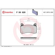 Brembo 4 x Front Brake Pad Set fits Tesla Model 3 2017-2020