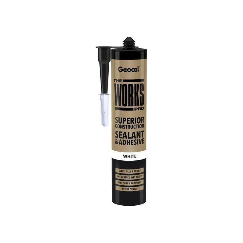 Geocel THE WORKS PRO Sealant & Adhesive White 290ml Geocel - NN4 Online