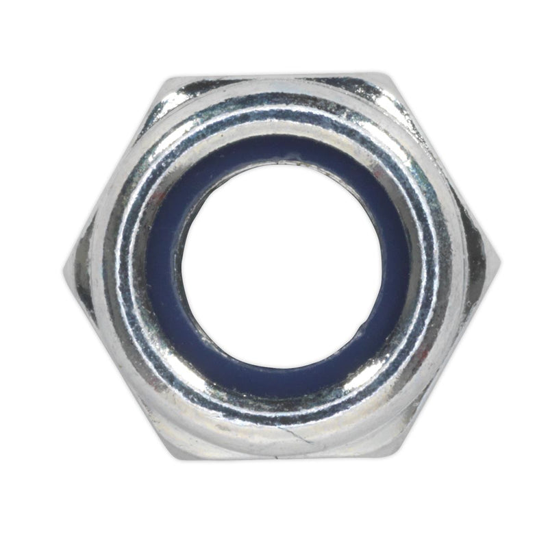 Sealey Nylon Lock Nut M8 Zinc DIN 982 Pack of 100 NLN8 Sealey  - Dynamic Drive