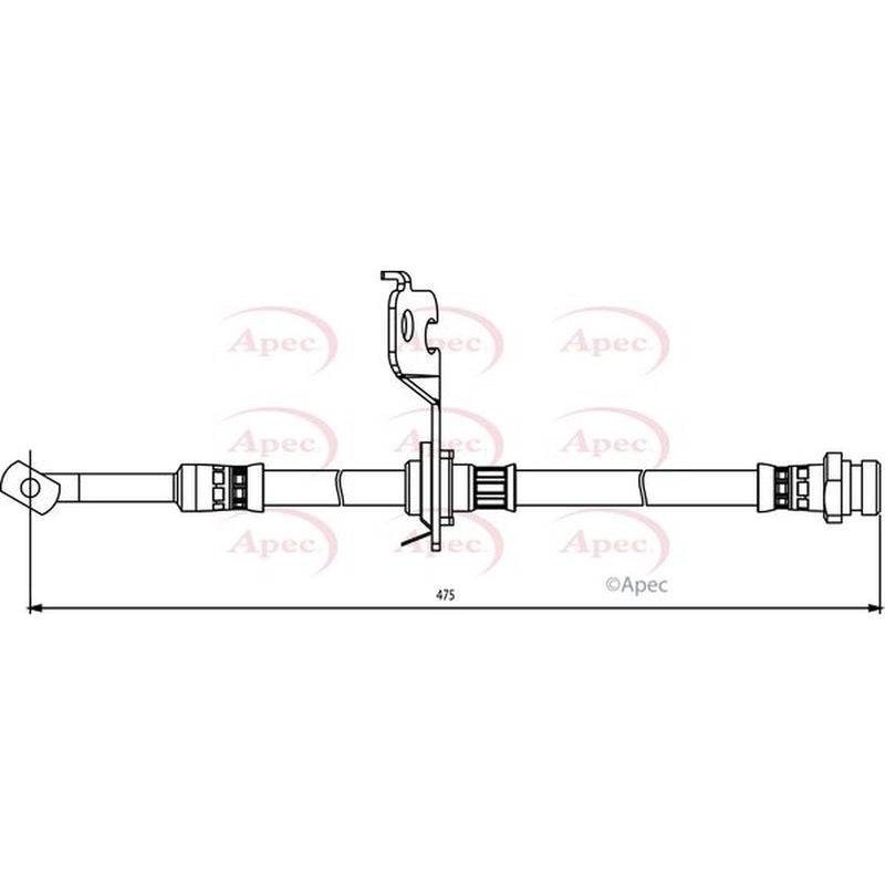 Apec Brake Hydraulic Hose Line Rear Left fits Kia Picanto I 2004-2011 1.0 1.1