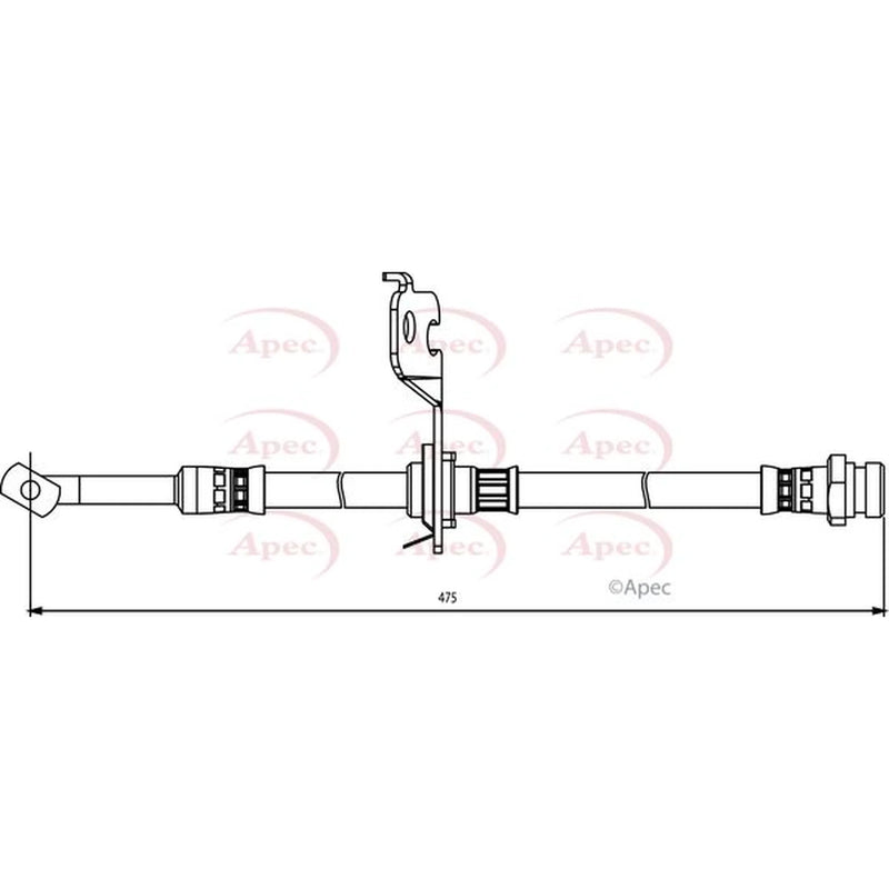 Apec Brake Hydraulic Hose Line Rear Left HOS3828