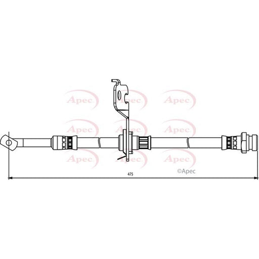Apec Brake Hydraulic Hose Line Rear Left fits Kia Picanto I 2004-2011 1.0 1.1