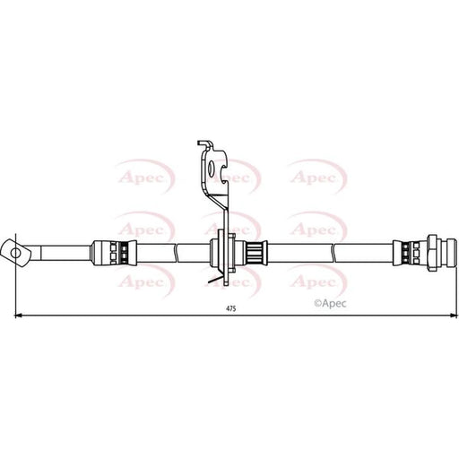 Apec Brake Hydraulic Hose Line Rear Left HOS3828