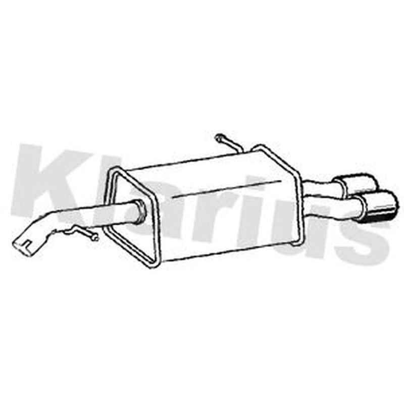 Klarius Box With Tail Pipe Rear fits Citroën DS3 2013-2015 1.6