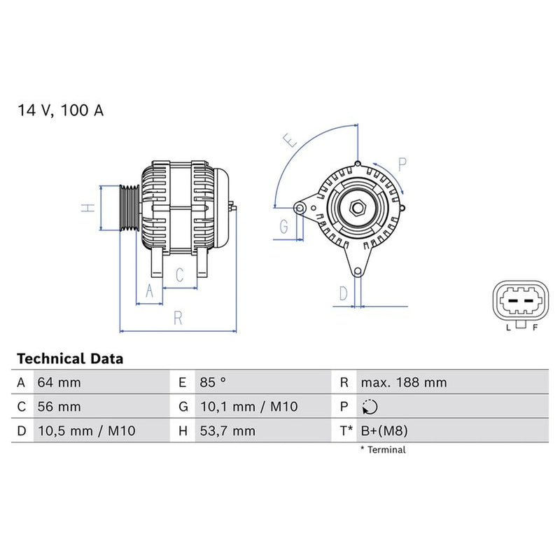 Bosch Car Alternator 12V