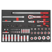 Teng Tools 26" Classic Cabinet FOAM Tool Kit 179 Pieces Red Teng Tools - Dynamic Drive
