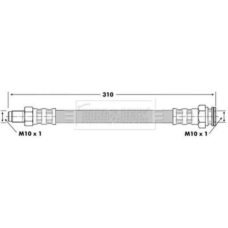Borg & Beck Brake Hydraulic Hose Line inner BBH6958