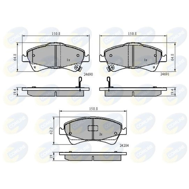 Comline Front & Rear Brake Discs & Pads fits Toyota Avensis 2008-2018