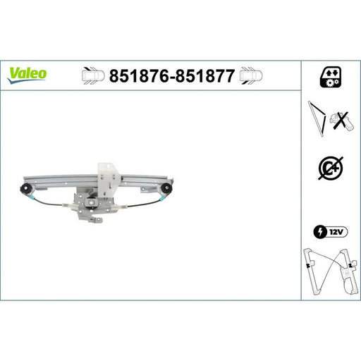 Valeo Electric Window Regulator Lifter Left Rear 851876