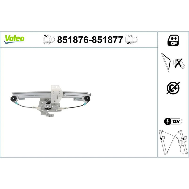 Valeo Electric Window Regulator Lifter Right Rear 851877