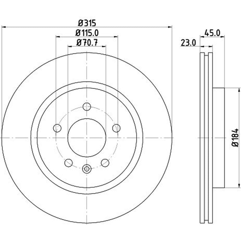 DON 2 x Vented Rear Brake Discs PCD14152-x2