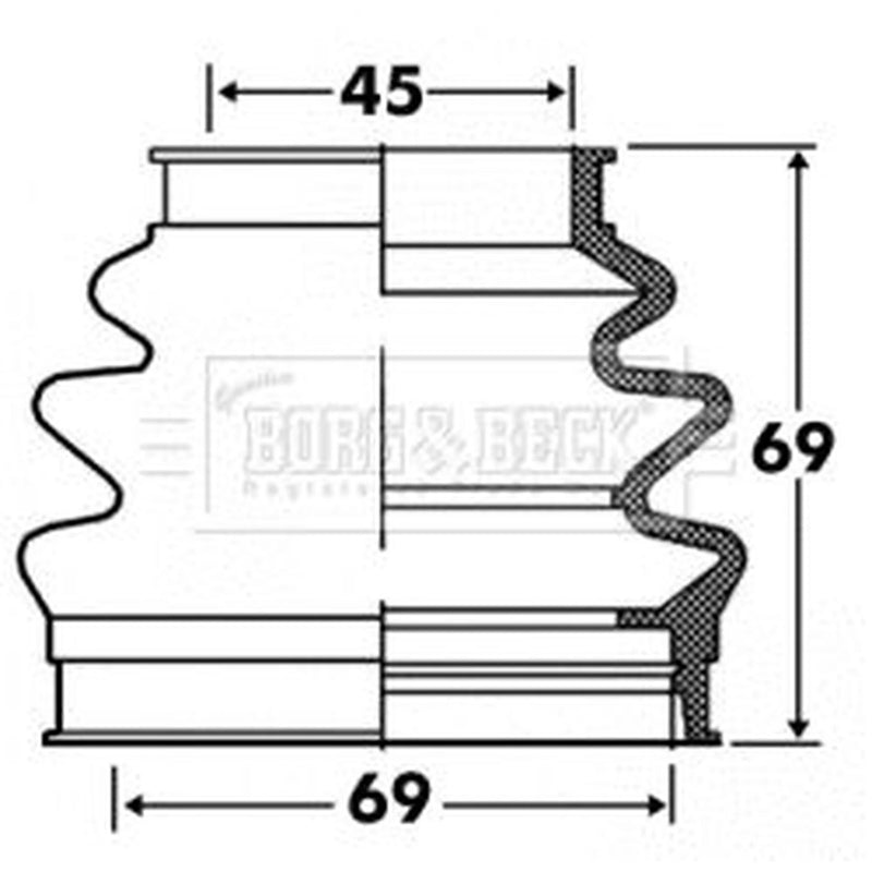 Borg & Beck Drive Shaft Bellow Kit Wheel Side BCB2885