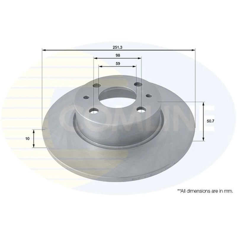 Comline Front & Rear Brake Discs & Pads fits Fiat Multipla 1999-2010 1.6 1.9