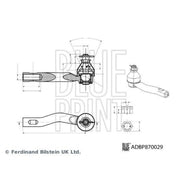 Blue Print Steering Tie Rod End Ball Joint Front Left fits Mazda 2 2022 on 1.5