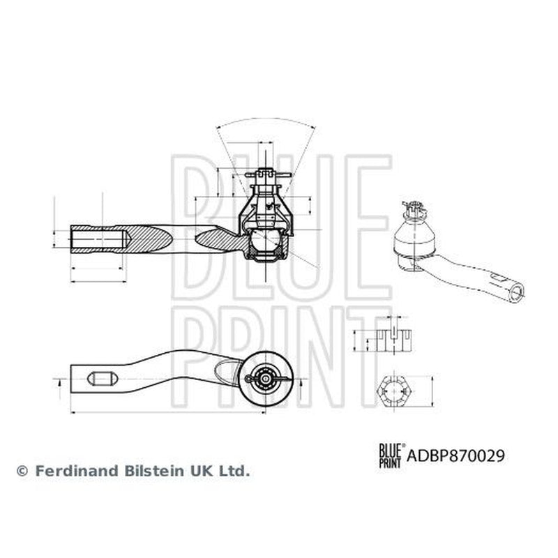 Blue Print Steering Tie Rod End Ball Joint Front Left fits Mazda 2 2022 on 1.5