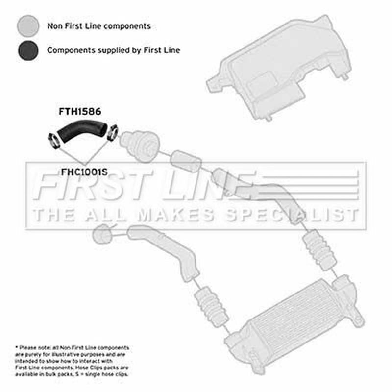 First Line Intercooler Turbo Charge Air Hose fits Ford Fiesta 2000-2002 1.8