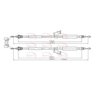 Apec Handbrake Cable Left Rear fits Volvo S40 II 2004-2012 1.6 1.8 2.0 2.4